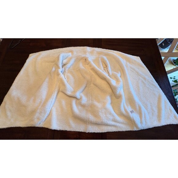 Gaiam Womens Asymmetrical Open Front Cardigan Jacket XL Beige Cozy Sherpa Lined - Picture 9 of 15